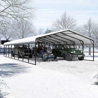 20 Ft. W X 40 Ft. D Heavy Duty Carport With Galvanized Steel Roof