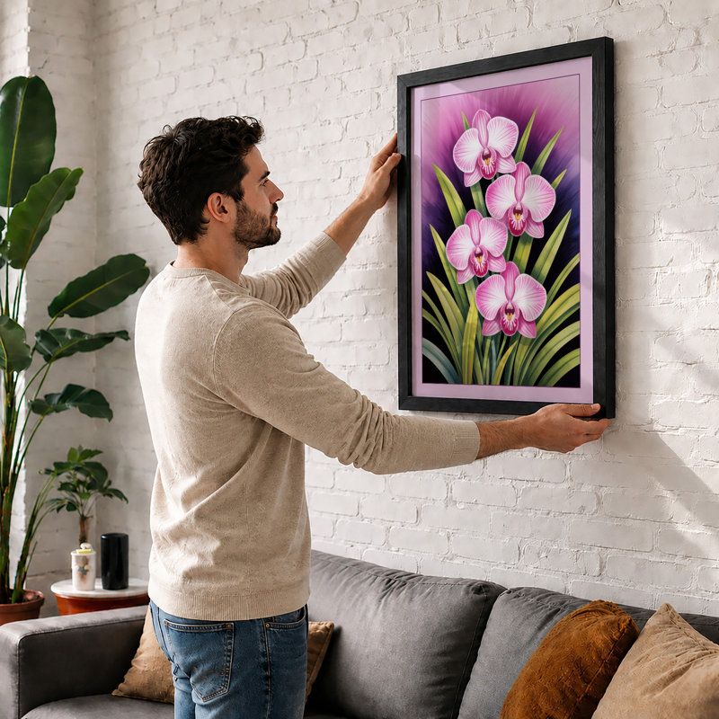 Orchid Study Botanical - Print, Unframed, A1 - 84.1 x 59.4 cm