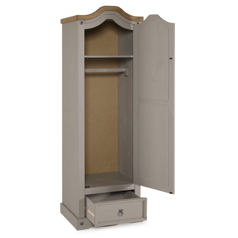 Bridewell 1 Door Wardrobe, Grey