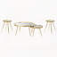Ensemble de table basse et de table de bout dorées 4 pièces
