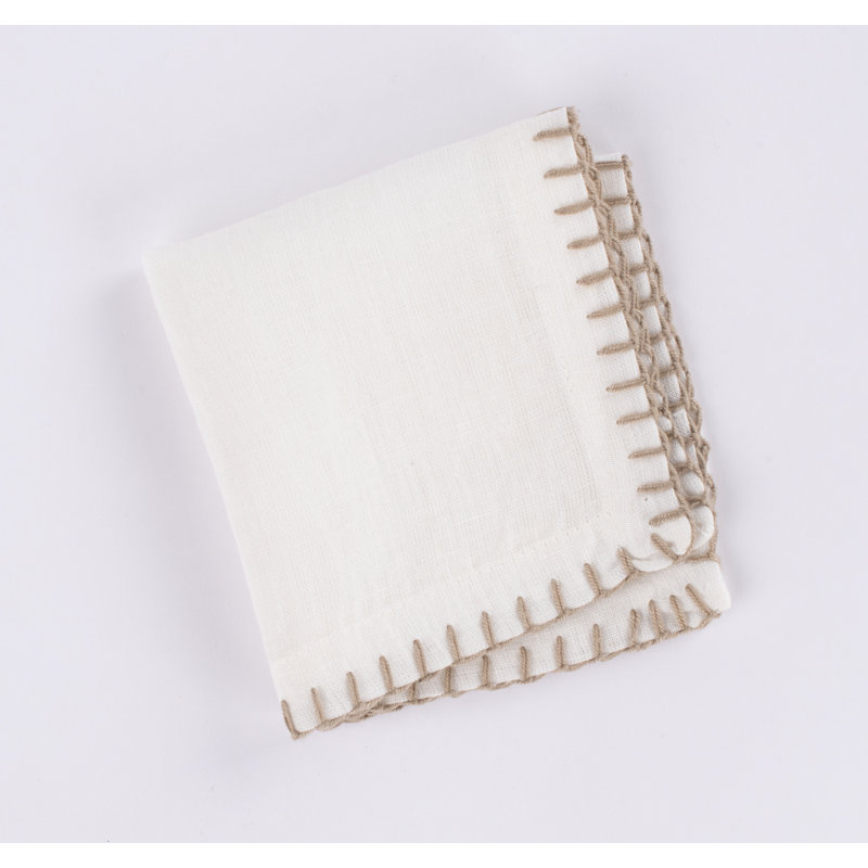 Evaline Brody Linen Cocktail Napkins, Ivory