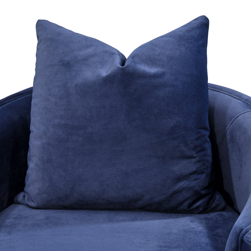A La Carte Barrel Chair, Silver, Indigo Velvet