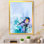 «Paintbrush Orange and Turquoise Bird V», reproduction d'art moderne et contemporaine sur toile