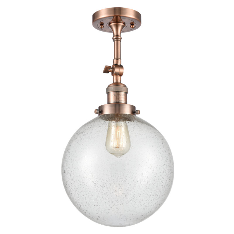 Plafonnier semi-encastré 10 po Zarmayr, Grainé, Ampoule DEL 6 watts Vinage, Cuivre antique