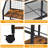 Rolling File Cart With Hanging File Folder, Wooden And Metal Mesh Design, Lockable Wheels, Brown