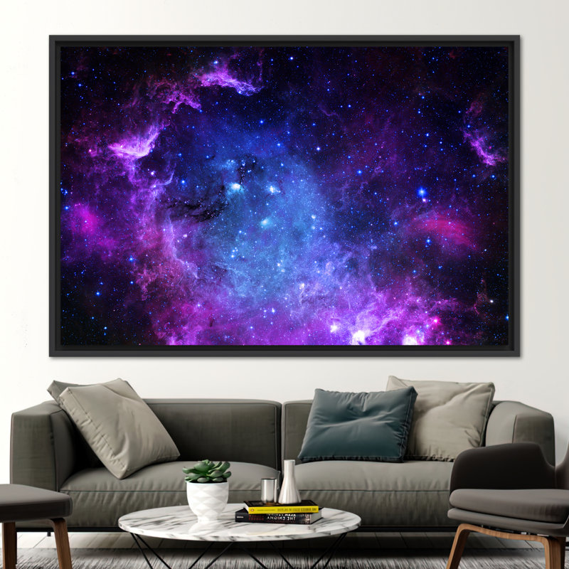«Starry Night Sky Art», impression sur galaxie avec paysage naturel, H 41 po x l 94 po, Noir