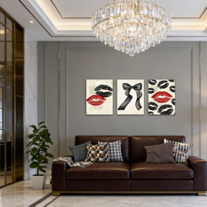 3 pièces, art mural rétro sur toile 16 "x 24"