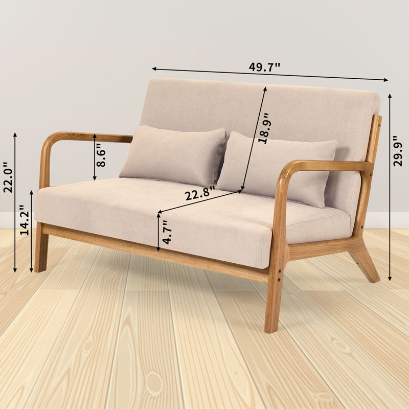 Upholstered 45.7'' Sofa, Beige 100% Polyester