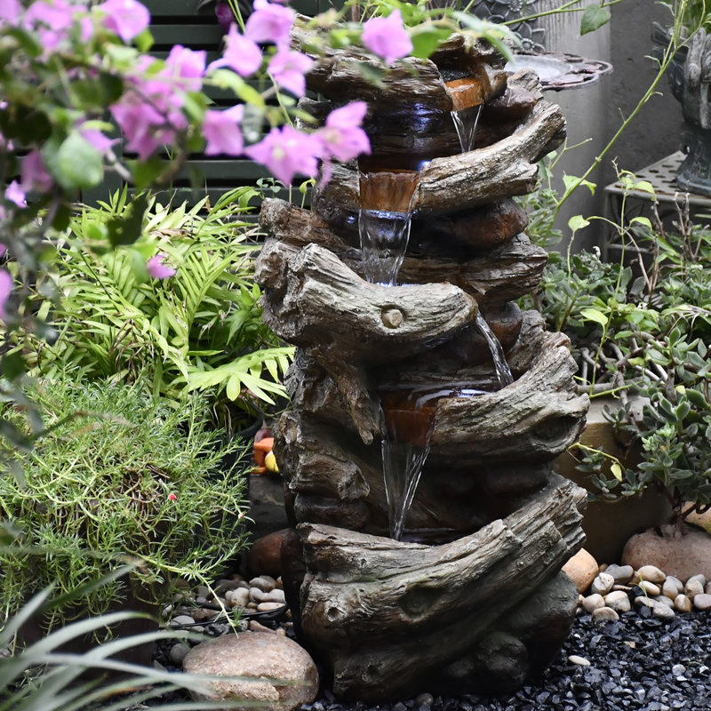 Fontaine en fibre de verre avec lumière