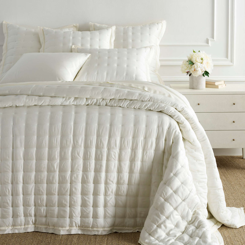 Silken Solid Sham, Standard, White