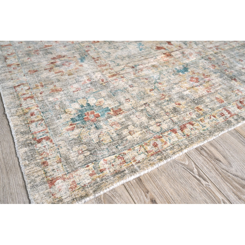 Oriental Area Rug in Beige, Rectangle 6' x 9'