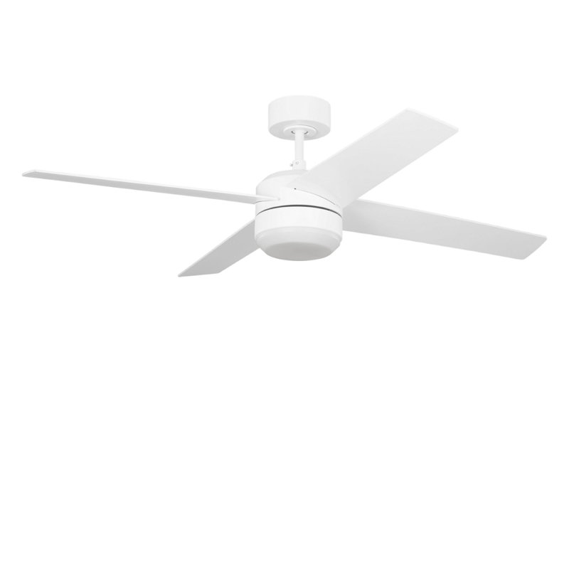 Ventilateur de plafond à DEL Loni 52, Commande murale, Blanc mat, Blanc mat