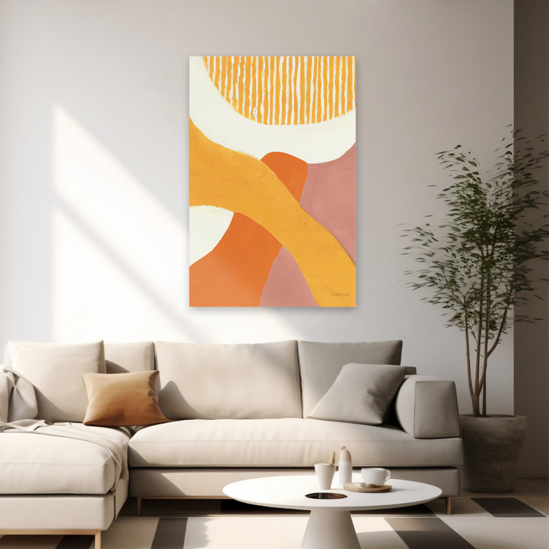 Abstrait et lignes, art abstrait rétro VI, H 60 po x l 40 po