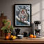 Macaque in Winter Japandi 1 Piece Single Picture Frame Wall Art-536346746-536346747