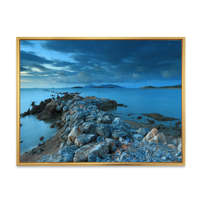 «Dramatic Coastal Stone Bridges», reproduction sur toile, H 24 po x l 36 po x P 1 po, Cadre flottant doré
