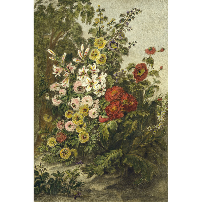Flower Garden by Vision Studio - Wrapped Canvas Painting, 46cm H x 30cm W
