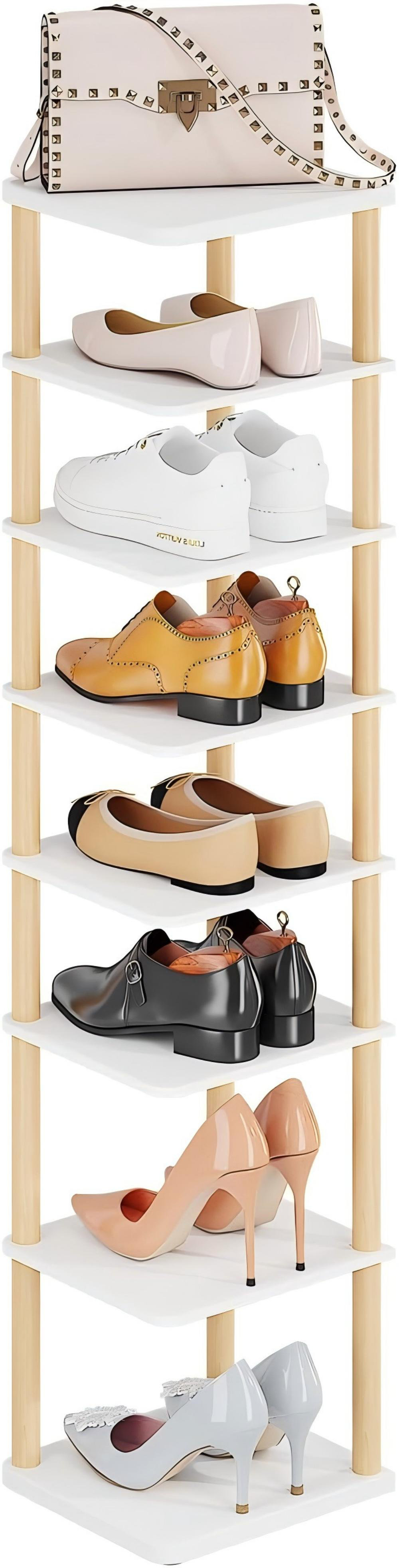 Graduated Shoe Rack George Oliver Vertical Shoe Rack, 8-Tier Narrow Shoe Rack For Entryways ...