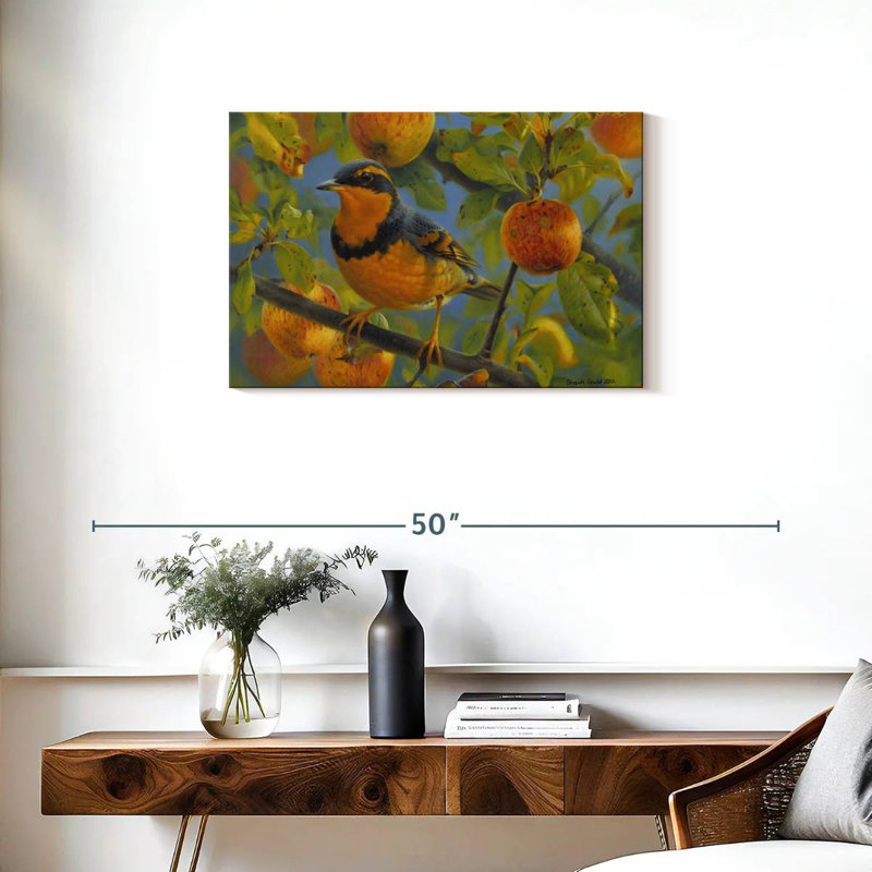 Brampt Thrush In The Apple Tree, 20" H x 30" W