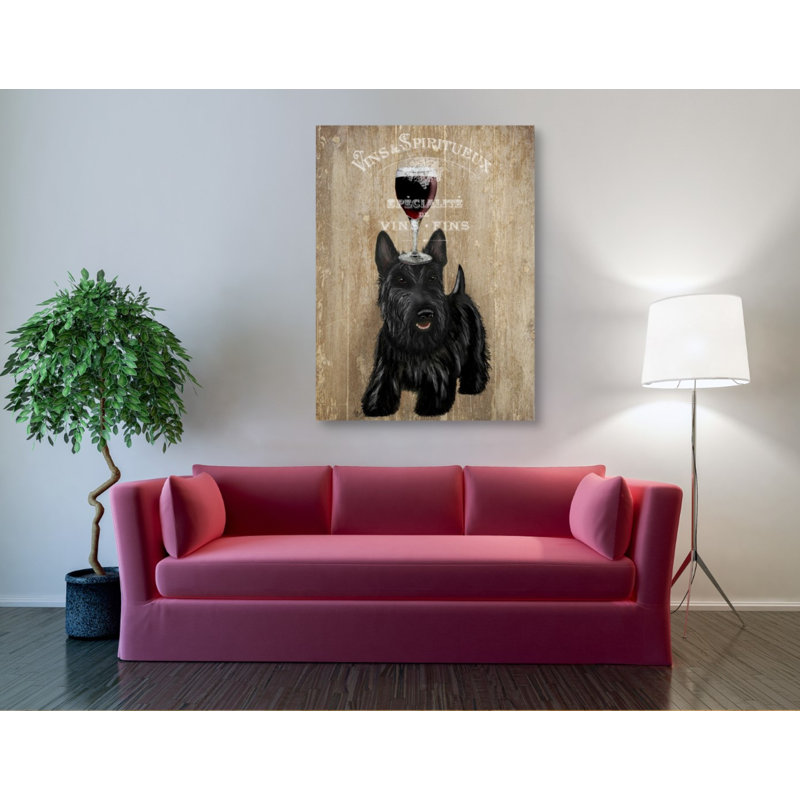" Dog Au Vin, Scottish Terrier ", 54" H x 40" W x 1.5" D