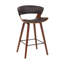 Tabouret de bar à hauteur de comptoir moderne avec structure en bois et revêtement en similicuir