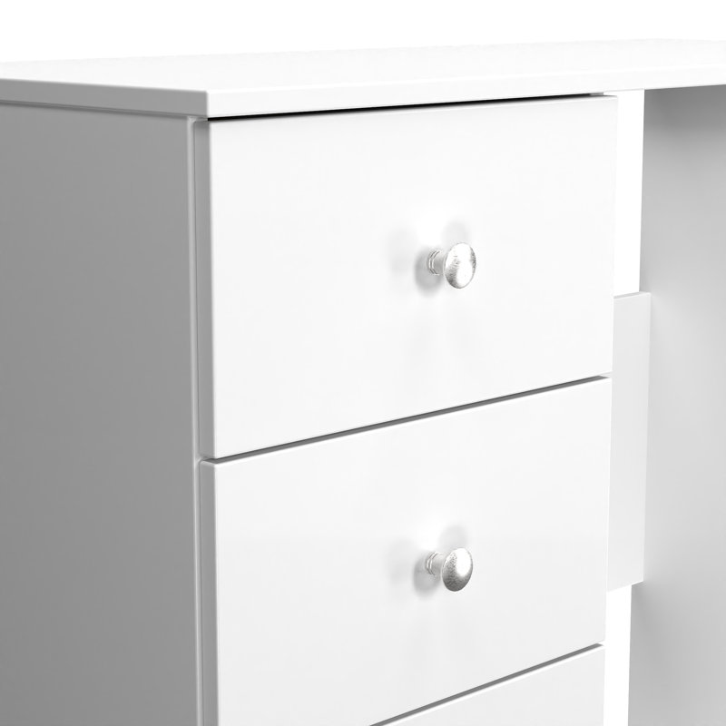 Borth 3 Drawer Vanity (Ready Assembled), White Gloss/White