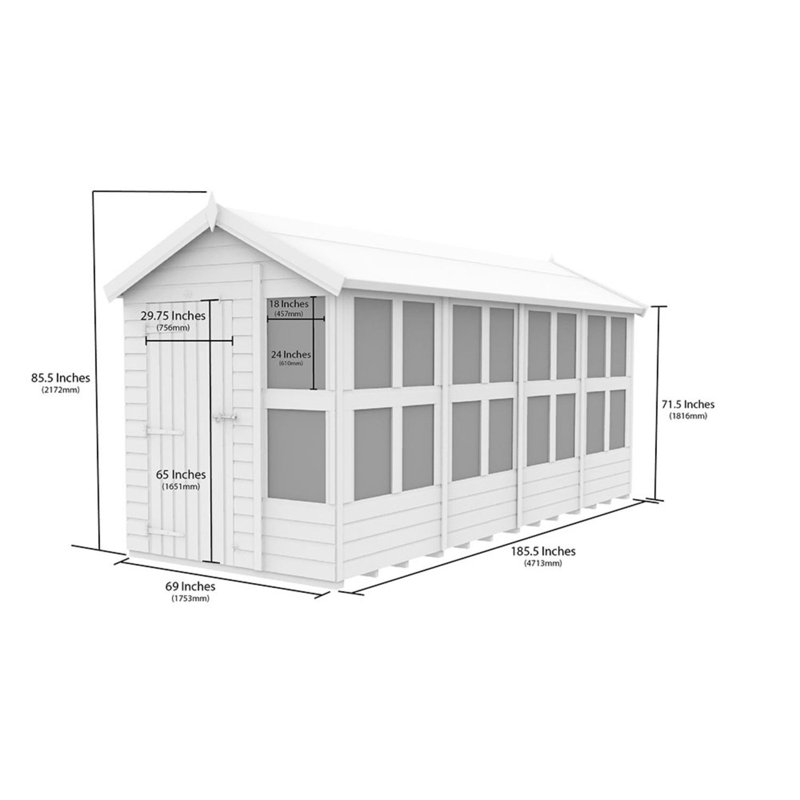 16ft x 6ft Apex Potting Shed