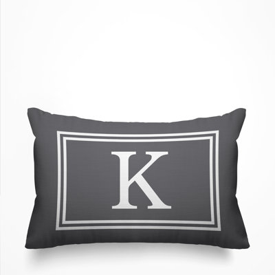 Monogram Printed Indoor/Outdoor Throw Pillow