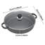 Living And Home Cast Iron Round Braiser with Lid-115615750-115615747