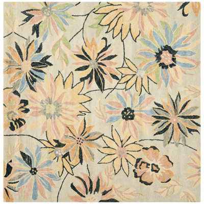 Emrick Hand Hooked Wool Floral Rug