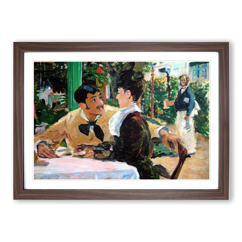 At Father Lathuille by Edouard Manet - Picture Frame Painting, 48cm H x 65cm W x 2cm D, Walnut Framed