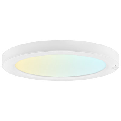  12-Inch LED Flush Mount Ceiling Light with Photocell Sensor, Bi-Level PIR Motion Detection, 5CCT, 2000LM, 24W, CRI90, Wet Rated, ETL Listed