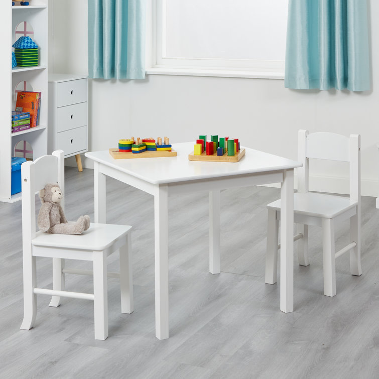 Pastels Collection Kids White Wooden Table and Chairs Set
