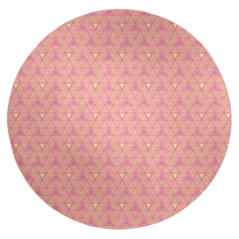 Chenille Geometric Indoor Rug, Round 5'