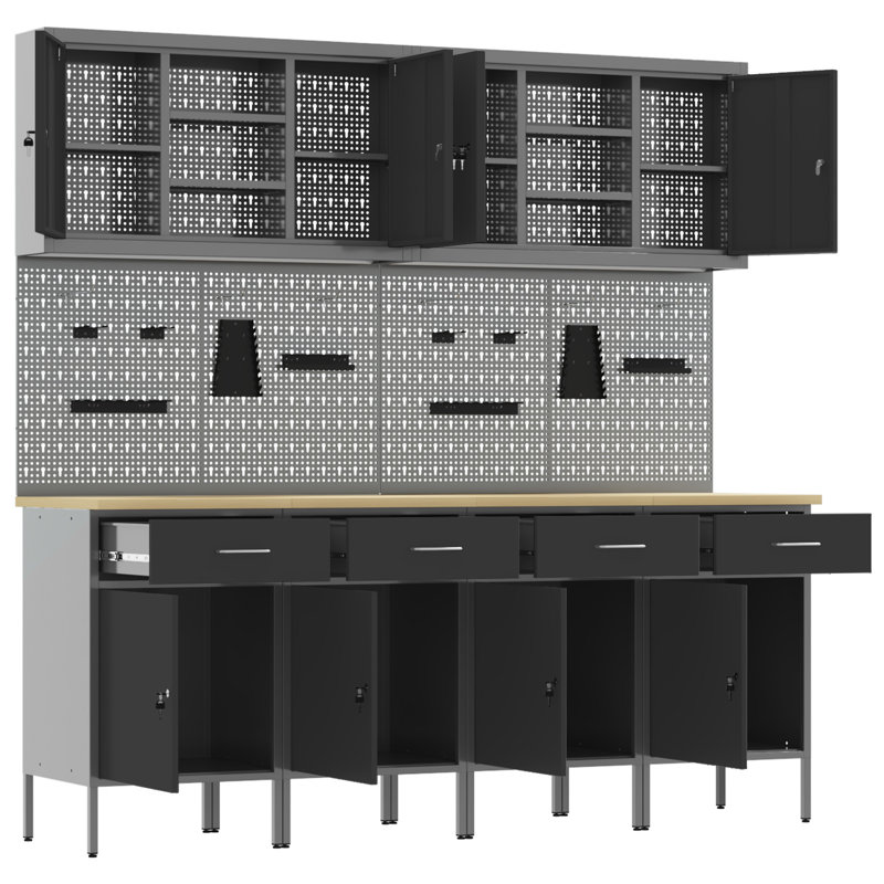 Work Cabinet with Drawer, Black