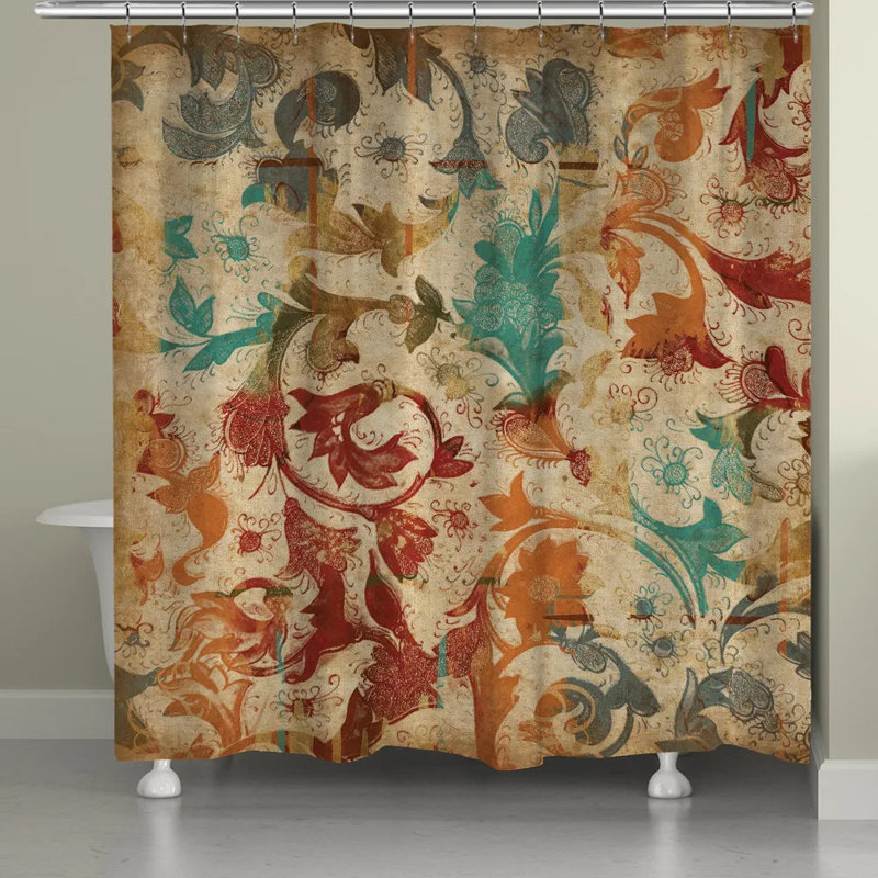 Rushford Scroll Single Shower Curtain, 71" H x 72" W