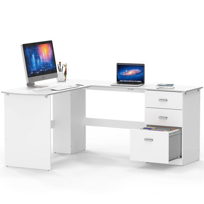 Bureau d'ordinateur de coin moderne en L noir - Solution compacte pour un bureau ou un dortoir