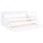 Lit de jour simple blanc TG, 2 lits gigognes, 3 rangements, et bois stable