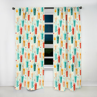 Popart Soda Spots For Teenagers Room I - Modern Curtain - Velvet Room Darkening - 1 panel