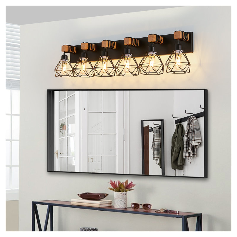 Luminaire de salle de bain 6 lumières Modern Modern, 10.1" H x 38.2" W x 7.3" D, Six lumières