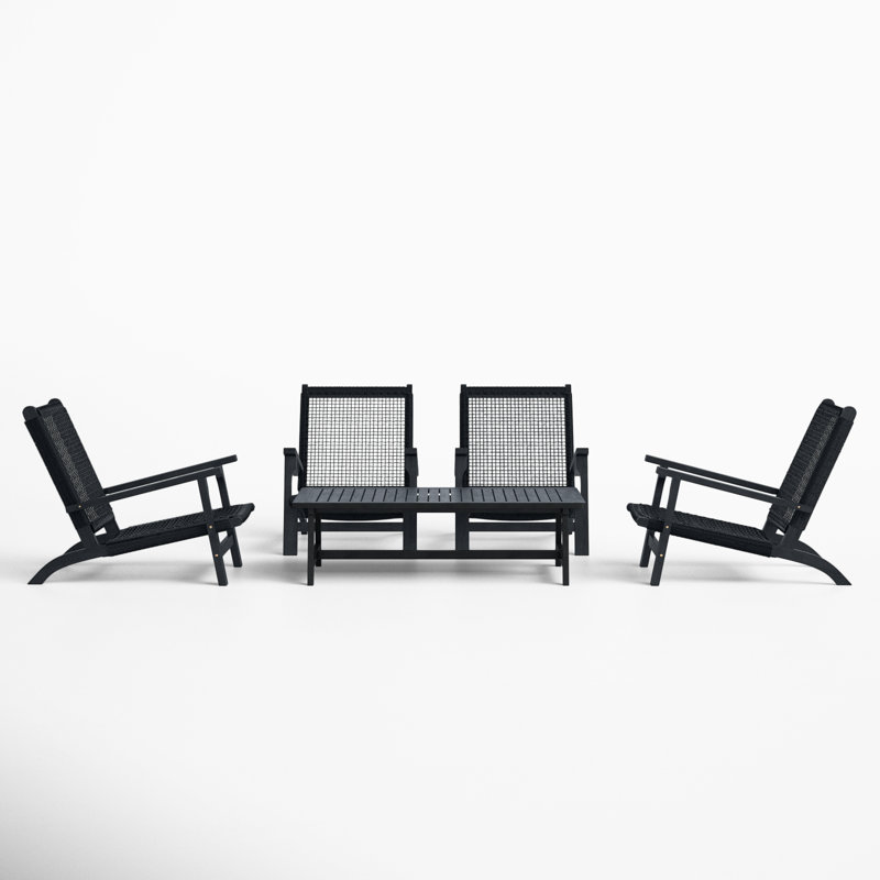 Kismet Acacia 4 - Person Patio Conversation Set, Black