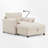 Upholstered Accent Armchair With Storage Ottoman-1890609191