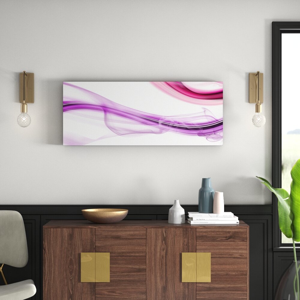 Glasbild High Pink Wave I, Kunstdruck