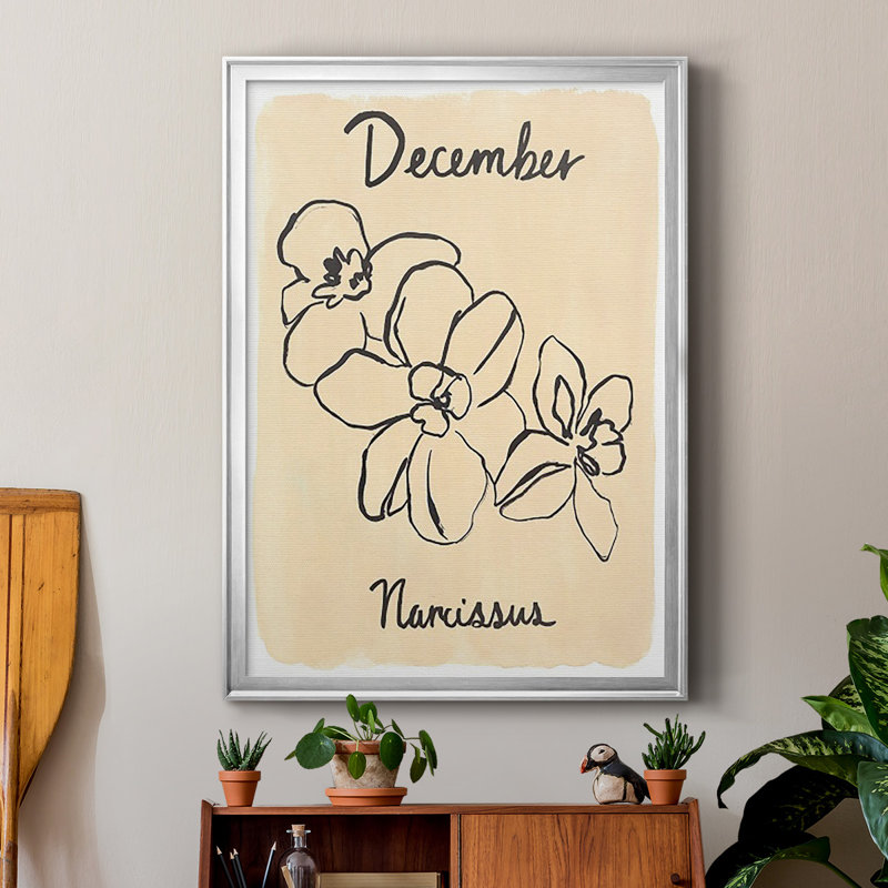 «Naissance mois douzième», impression sur papier, H 36,5 po x l 26,5 po x P 1 po, Encadrement argenté