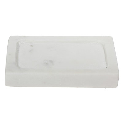 Porte-savon rectangulaire en marbre blanc Beatrice