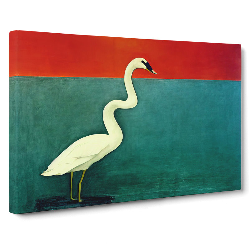 Modern Swan Art Abstract - Wrapped Canvas, 35cm H x 50cm W x 3cm D