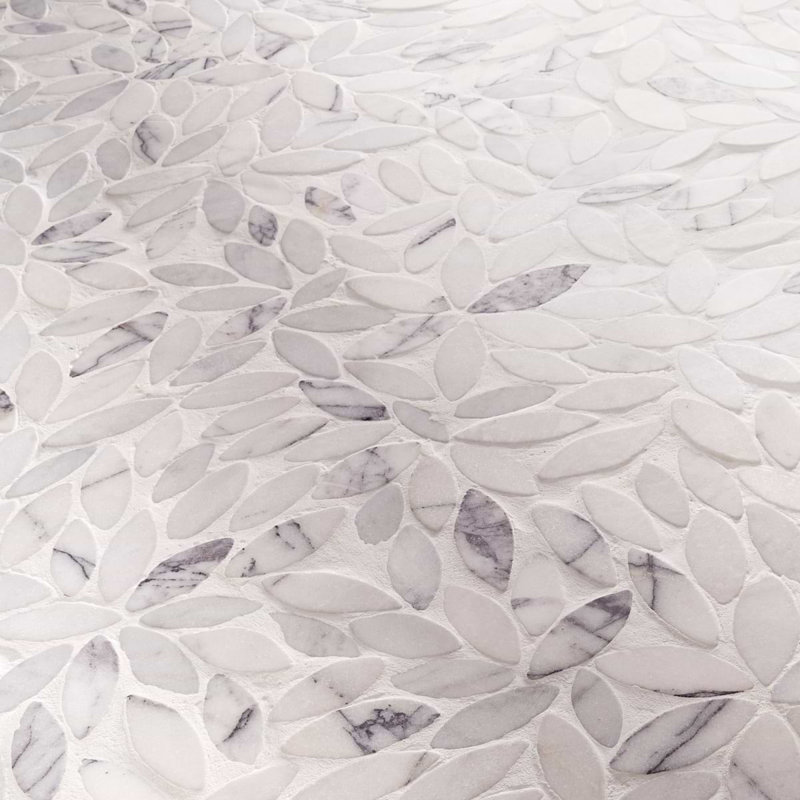 Pictureque Flower Lilac 11.81 In. X 11.81 In. Pebble Look Tumbled Mosaic Floor And Wall Tile (10.56 Sq. Ft. / Case), Lilac