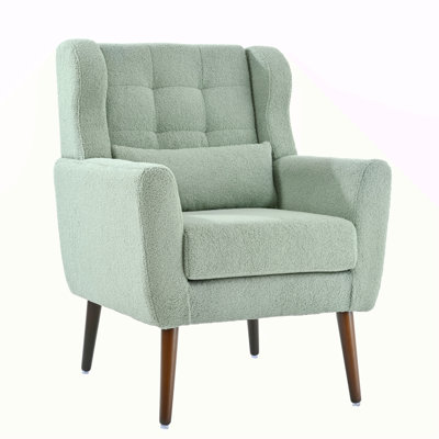 Modern Accent Chair,Teddy Fabric Living Room Chairs Comfy Reading Chair,Mid Century Accent Chair, Lounge Arm Chairs Armchair For Living Room Bedroom (