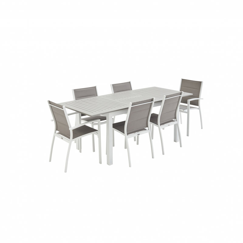 Farin 6 - Person Patio Dining Set with Extendable Rectangular Table