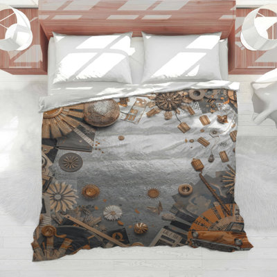Metallic Car Collage Comforter