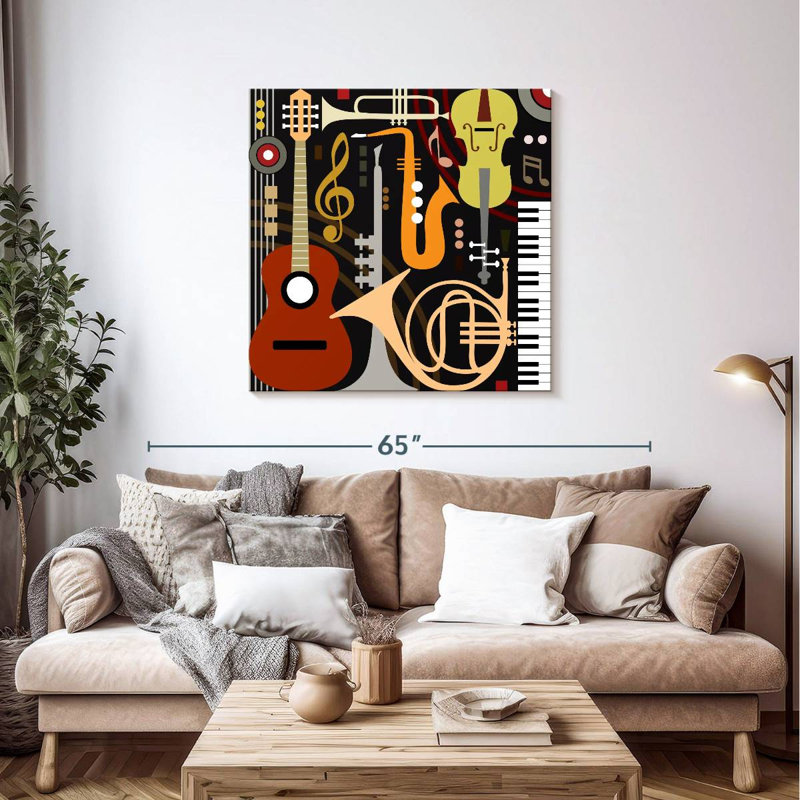 Abarca, instruments de musique abstraits, H 39 po x l 39 po